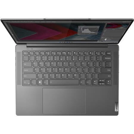Laptop ultraportabil Lenovo Yoga Pro 7 14ARP8 cu procesor AMD Ryzen™ 7 7735HS pana la 4.75 GHz, 14.5", 3K, IPS, 120Hz, 16GB, 512GB SSD, NVIDIA® GeForce RTX™ 3050 6GB GDDR6, No OS, Storm Grey, 3y on-site Premium Care 