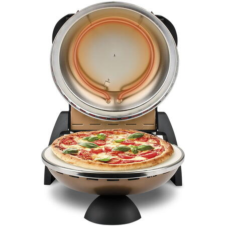 Cuptor pizza G3Ferrari Delizia aramiu special cu suprafata de coacere din piatra refractara, termoregulator pana la 400° C si timer cu atentionare sonora