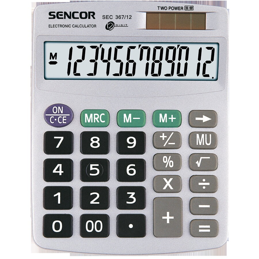 Calculator de birou Sencor SEC 367/12, Afisaj 12 cifre, Gri