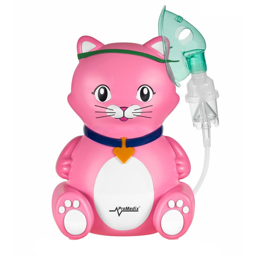 Aparat de Aerosoli Inhalator - Nebulizator cu Compresor pentru Copii, Forma de Pisica