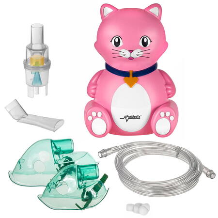 Aparat de Aerosoli Inhalator - Nebulizator cu Compresor pentru Copii, Forma de Pisica