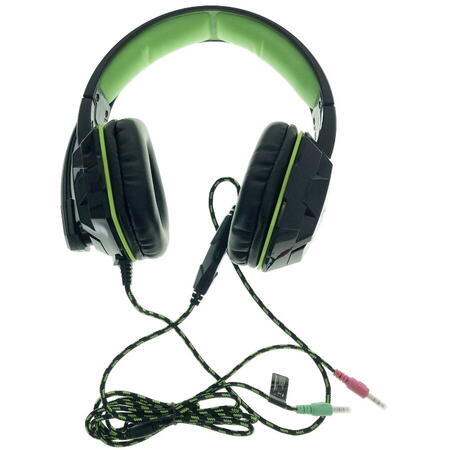Casti gaming , Esperanza EGH380 VENOM, cu microfon, cablu 2 m, negru cu verde