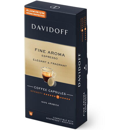 Capsule cafea Davidoff Café Fine Aroma Espresso, 10 capsule x 5.5g, Compatibil sistem Nespresso