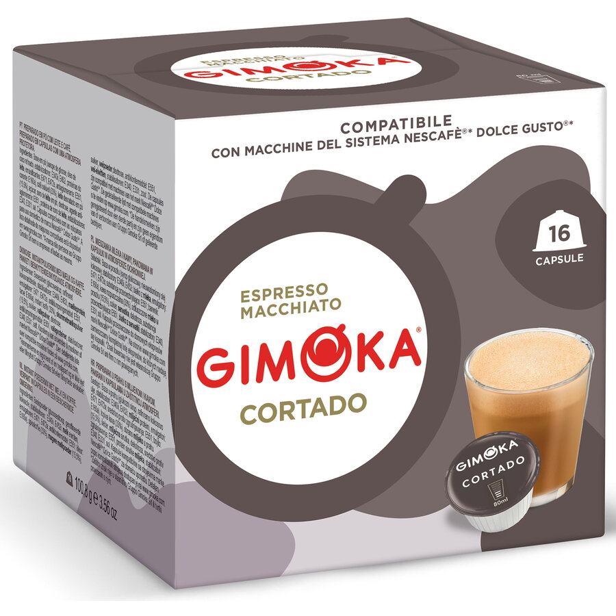 Capsule cafea Gimoka Cortado, compatibile Nescafe Dolce Gusto, 16 capsule, 108g