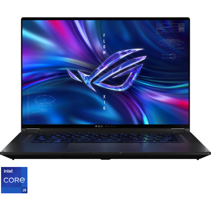 Laptop ASUS Gaming 16'' ROG Flow X16 GV601VU QHD+ 240Hz Mini LED Touch, Procesor Intel® Core™ i9-13900H (24M Cache, up to 5.40 GHz), 16GB DDR5, 1TB SSD, GeForce RTX 4050 6GB, Win 11 Home, Off Black