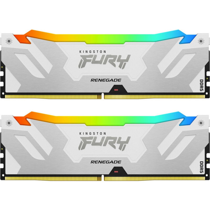 Memorie RAM DDR5, 32GB, 6400MHz, CL32, 1.35V, FURY Renegade White, RGB, Kit of 2