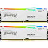 KINGSTON Memorie RAM DDR5, 32GB, 5200MHz, CL36, 1.35V, FURY Beast White, RGB, Kit of 2