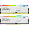 KINGSTON Memorie RAM DDR5, 64GB, 6000MHz, CL36, 1.35V, FURY Beast White, RGB, Kit of 2