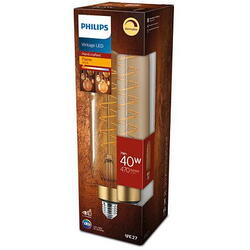 Philips Bec LED vintage (decorativ) Classic Gold Giant T65, EyeComfort, E27, 7W (40W), 470 lm, lumina calda (1800K, dimabil