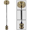 VIVALUX Pendul RETRO Antique Brass, E27, max. 60W, textil/Metal, IP20, Ø100mm, cablu Negru 1m, bec neinclus