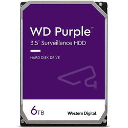 Western Digital HDD intern 3.5", 6TB, PURPLE, SATA3, IntelliPower (5400rpm), 256MB, Surveillance HDD