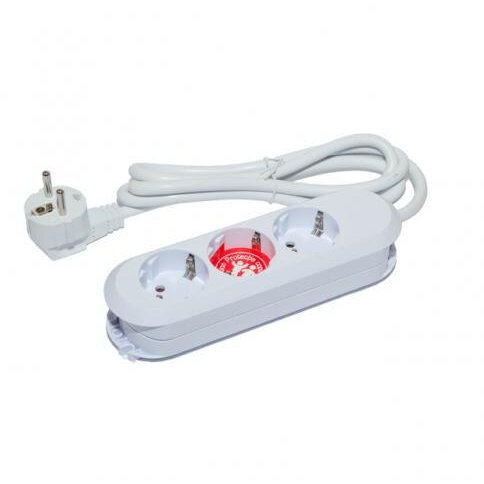 Prelungitor SMART 3xCEE7/3, fara intrerupator, lungime cablu 1.5m, H05VV-F 3G1.5 alb