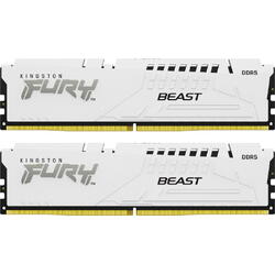 KINGSTON Memorie RAM DDR5, 64GB, 6000MHz, CL36, 1.35V, FURY Beast White, Kit of 2