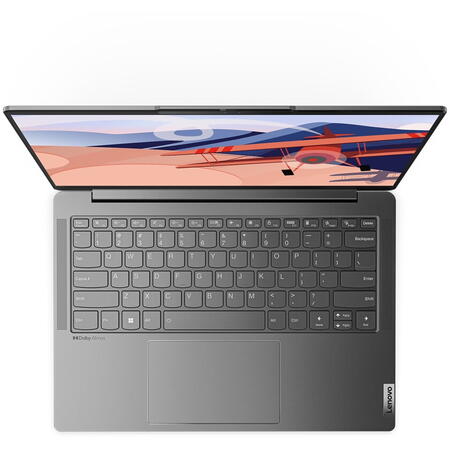 Laptop ultraportabil Lenovo Yoga Slim 6 14IAP8 cu procesor Intel® Core™ i7-1260P pana la 4.70 GHz, 14", 2.2K, IPS, 16GB, 512GB SSD, Intel® Iris® Xe Graphics, No OS, Storm Grey, 3y on-site Premium Care