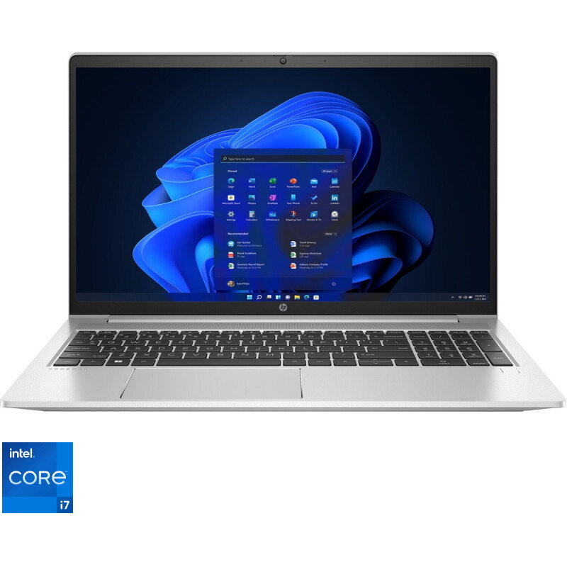 Laptop HP 15.6'' ProBook 450 G9, FHD IPS, Procesor Intel® Core™ i7-1255U (12M Cache, up to 4.70 GHz), 8GB DDR4, 512GB SSD, Intel Iris Xe, Win 11 Pro DG Win 10 Pro, Silver