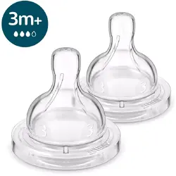 Philips-AVENT Tetina Anti-colici Philips Avent SCY763/02, +3 luni, debit 3, fara BPA, 2 bucati