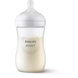 Philips-AVENT Biberon Philips Avent Natural Response SCY903/01, 260 ml, tetina care functioneaza ca sanul mamei, cu debit 3, tetina fara scurgeri, +1 luni