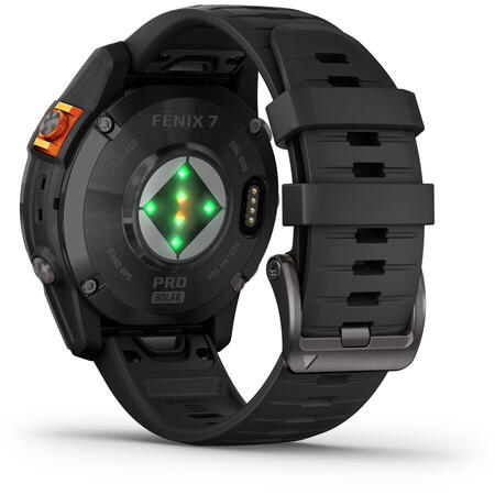 Ceas smartwatch Garmin Fenix 7 Pro Solar, Glass, curea Neagra, Slate Grey