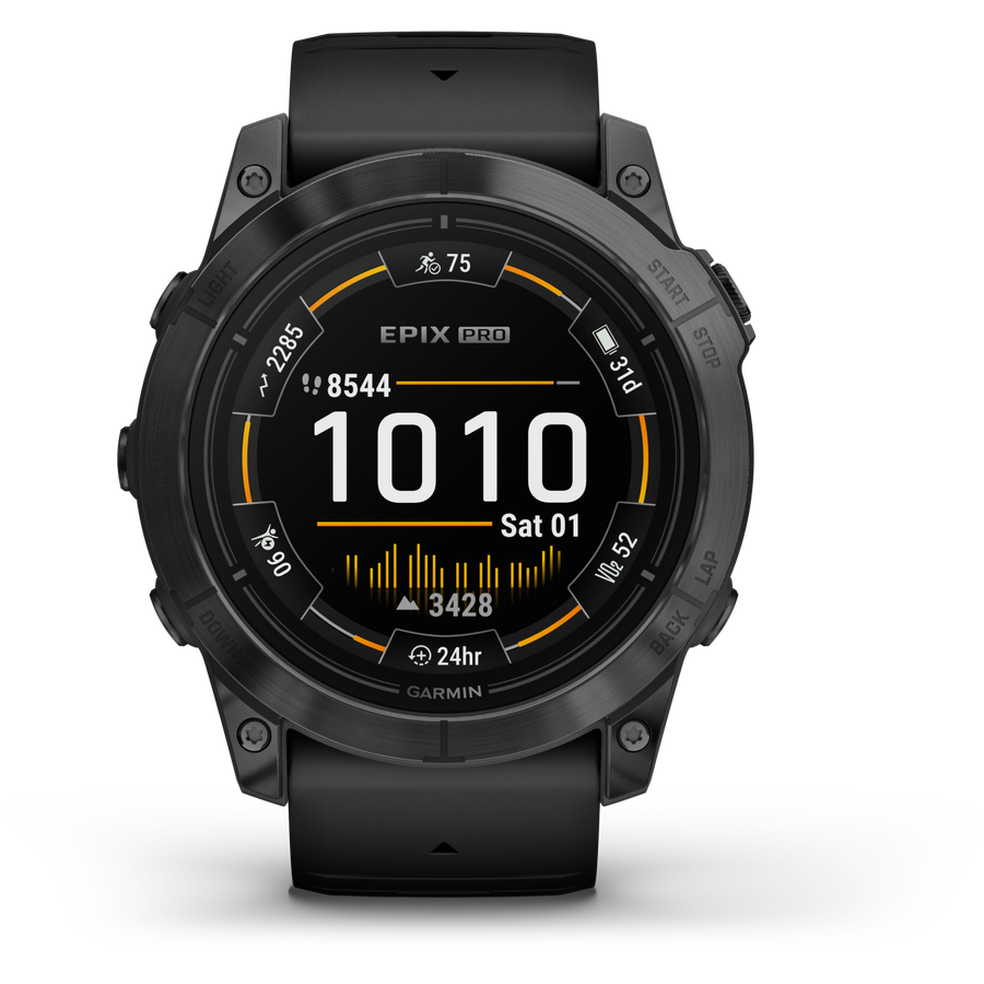 Ceas Smartwatch Garmin Epix Pro (gen 2), 51mm, Curea Silicon Neagra, Glass, Slate Grey