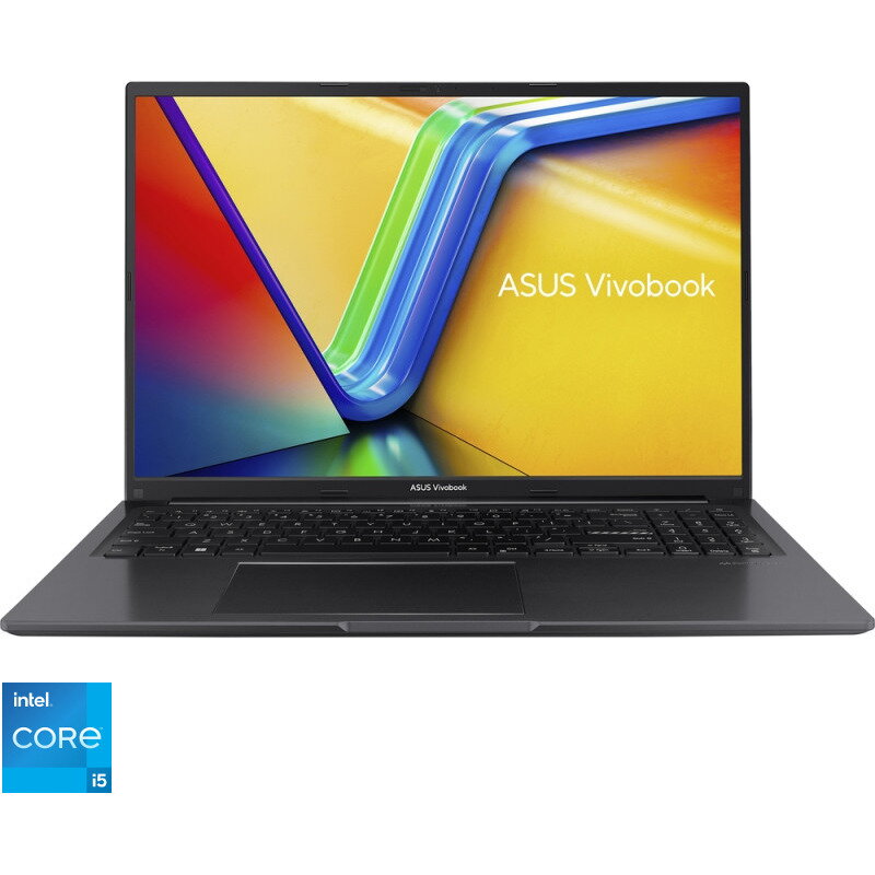 Laptop ASUS 16'' Vivobook 16 X1605ZA, WUXGA, Procesor Intel® Core™ i5-1235U (12M Cache, up to 4.40 GHz, with IPU), 16GB DDR4, 512GB SSD, Intel Iris Xe, No OS, Indie Black