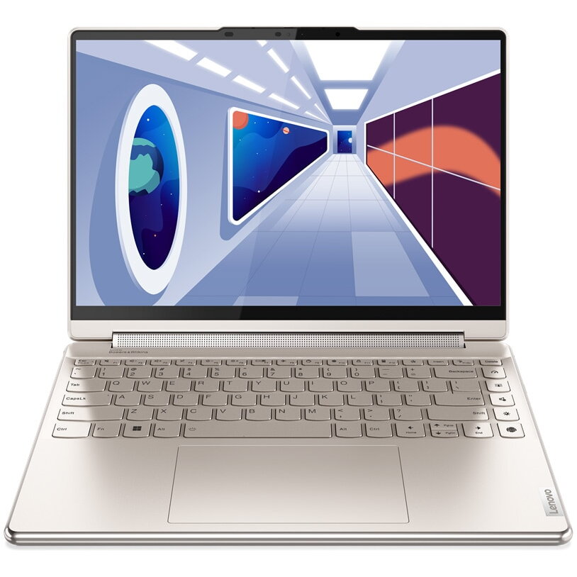 Laptop ultraportabil Lenovo Yoga 9 14IRP8 cu procesor Intel® Core™ i7-1360P​ pana la 5.00 GHz, 14, 2.8K, OLED, Touch, 16GB, 1TB SSD, Intel® Iris® Xe Graphics, Windows 11 Home, Oatmeal, 3y on-site Premium Care