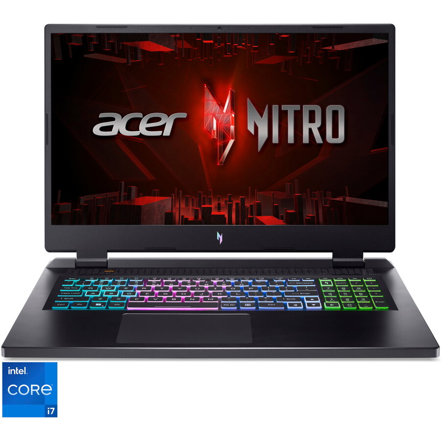 Laptop Gaming Acer Nitro 17 AN17-51 cu procesor Intel® Core™ i7-13700H pana la 5.0 GHz, 17.3, QHD, IPS, 165Hz, 16GB DDR5, 1TB SSD, NVIDIA® GeForce RTX™ 4060 8GB GDDR6, No OS, Black