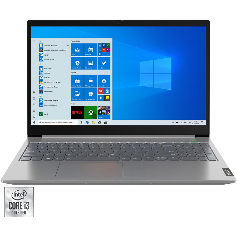 Laptop Lenovo Lenovo V15 IIL u procesor Intel® Core™ Intel® Core™ i5-1035G1 pana la 3.60 GHz, 15.6, Full HD, 8GB, 1 TB HDD, Intel® UHD Graphics, Windows 10 Pro