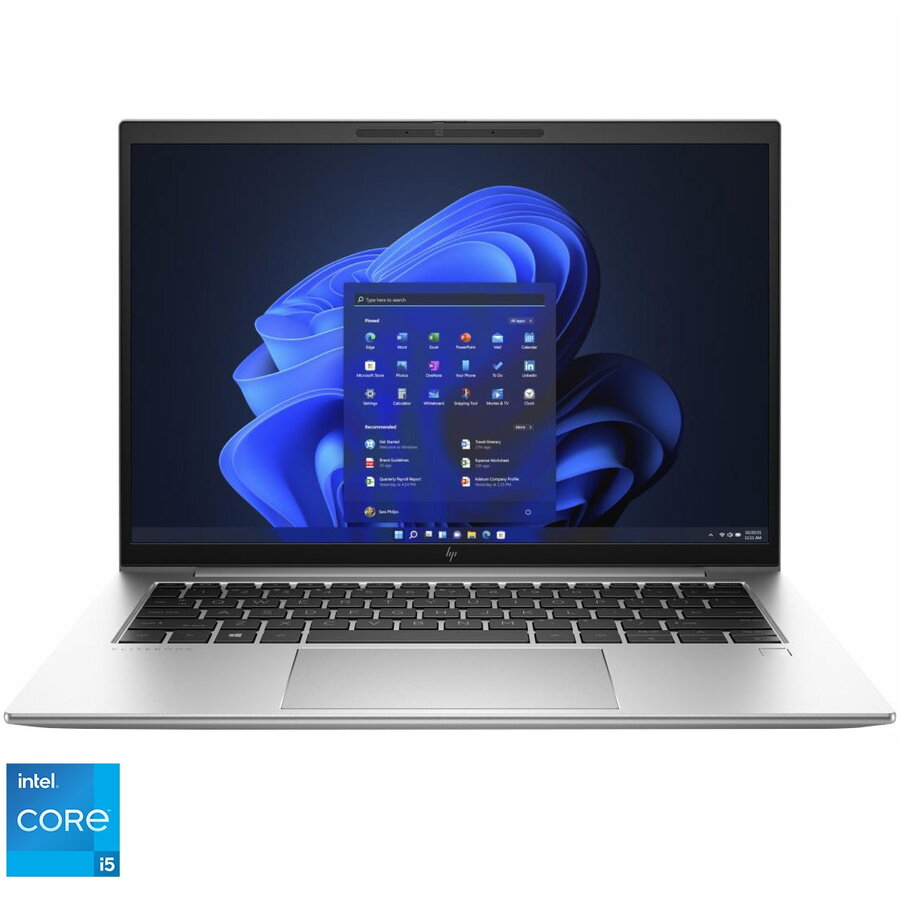 Laptop HP EliteBook 840 G9 cu procesor Intel® Core™ i5-1235U pana la 4.40 GHz, 14, WUXGA, IPS, 16GB DDR5, 512GB SSD, Intel® Iris® Xe Graphics, Windows 11 Pro downgrade to Windows 10 Pro
