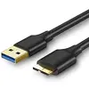 UGreen Cablu USB 3.0 (T) la USB Tip B (T), conectori auriti, 1m, negru