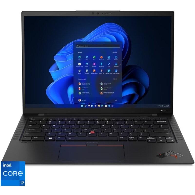 Laptop Lenovo Thinkpad X1 Carbon Gen 11 Cu Procesor Intel® Core™ I7-1355u Pana La 5.00 Ghz, 14&#039;&#039;, Wuxga , Ips, 16gb, 512gb Ssd, Intel® Iris® Xe Graphics, Windows® 11 Pro, Deep Black