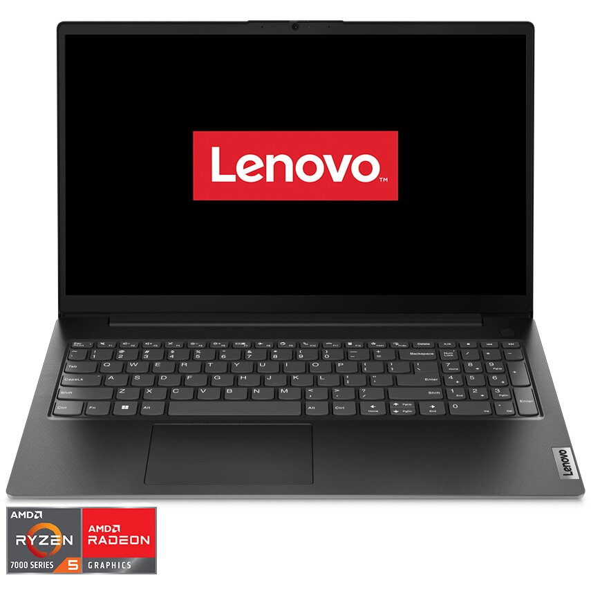 Laptop Lenovo V15 G4 Amn Cu Procesor Amd Ryzen™ 5 7520u Pana La 4.30 Ghz, 15.6, Full Hd, 8gb Ddr5, 256gb Ssd, Amd Radeon™ 610m Graphics, No Os, Business Black