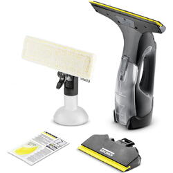 Aspirator pentru geamuri Karcher WV 5 Plus N Black Edition, 1.633-467.0, 35 minute, 10 W, capacitate rezervor apa 100 ml, putere de curatare cca 105 m², Negru/Galben