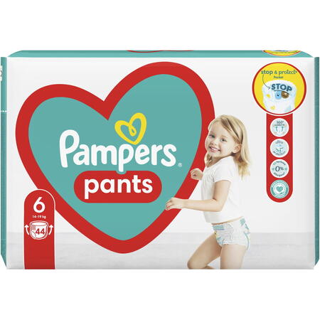 Scutece chilotel Pampers Pants Jumbo Pack Marimea 6, 14-19 kg, 44 buc