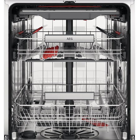 Masina de spalat vase AEG FFB73747PM, 15 seturi, 9 programe, Motor Inverter, Clasa D, AirDry, Afisaj digital, 60 cm, Inox