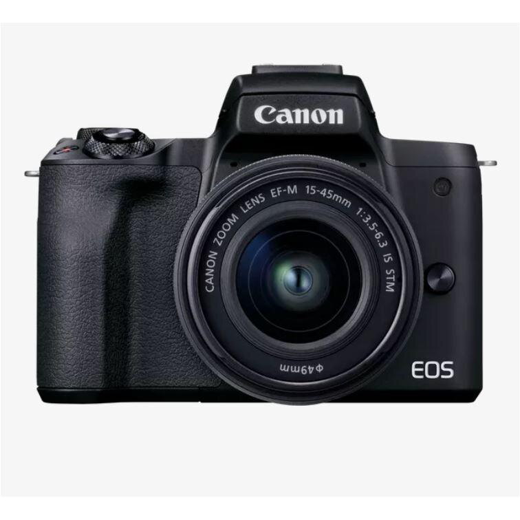 Aparat foto Mirrorless Canon EOS M50 Mark II, 24.1 MP, 4k, Wi-FI, Negru + Obiectiv EF-M 15-45mm 15-45mm imagine 2022 3foto.ro