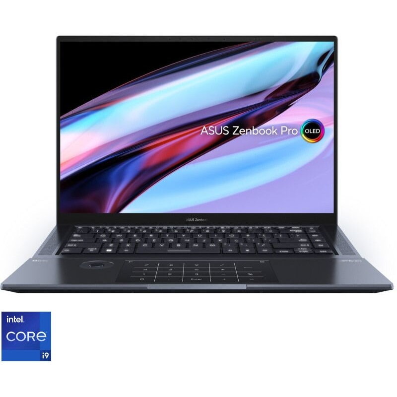 Laptop Asus Zenbook Pro 16x Oled Ux7602bz Cu Procesor Intel® Core™ I9-13905h Pana La 5.40 Ghz, 16, 3.2k Oled, Touch, 32gb, 2tb Ssd, Nvidia® Geforce Rtx™ 4080 12gb Gddr6, Windows 11 Pro, Tech Black, Garantie Extinsa 3 Ani