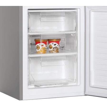 Combina frigorifica Candy CCG1S 518EX, 252 l, Super Freezing, Rafturi din sticla, Usi reversibile, Clasa E, H 180 cm, Inox