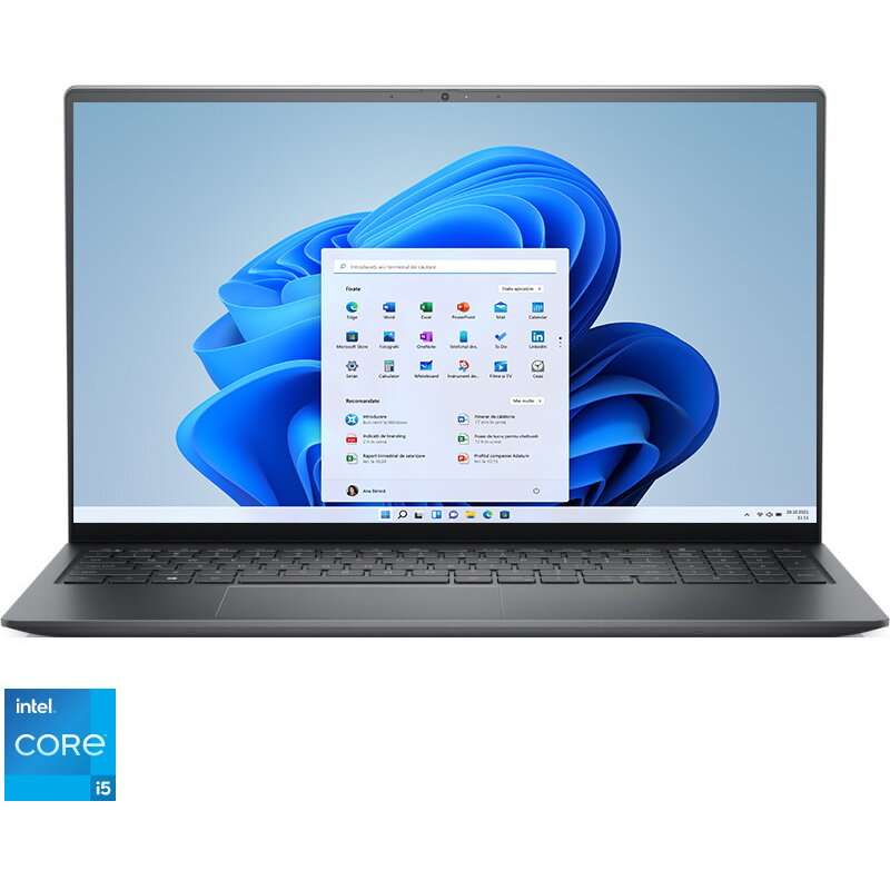 Laptop Dell Vostro 5510 cu procesor Intel® Core™ i5-11320H pana la 4.5 GHz, 15.6, Full HD, 8GB DDR4, 256GB SSD, Intel® UHD Graphics, Windows 11 Pro, 3Yr ProSupport and Next Business Day Onsite Service