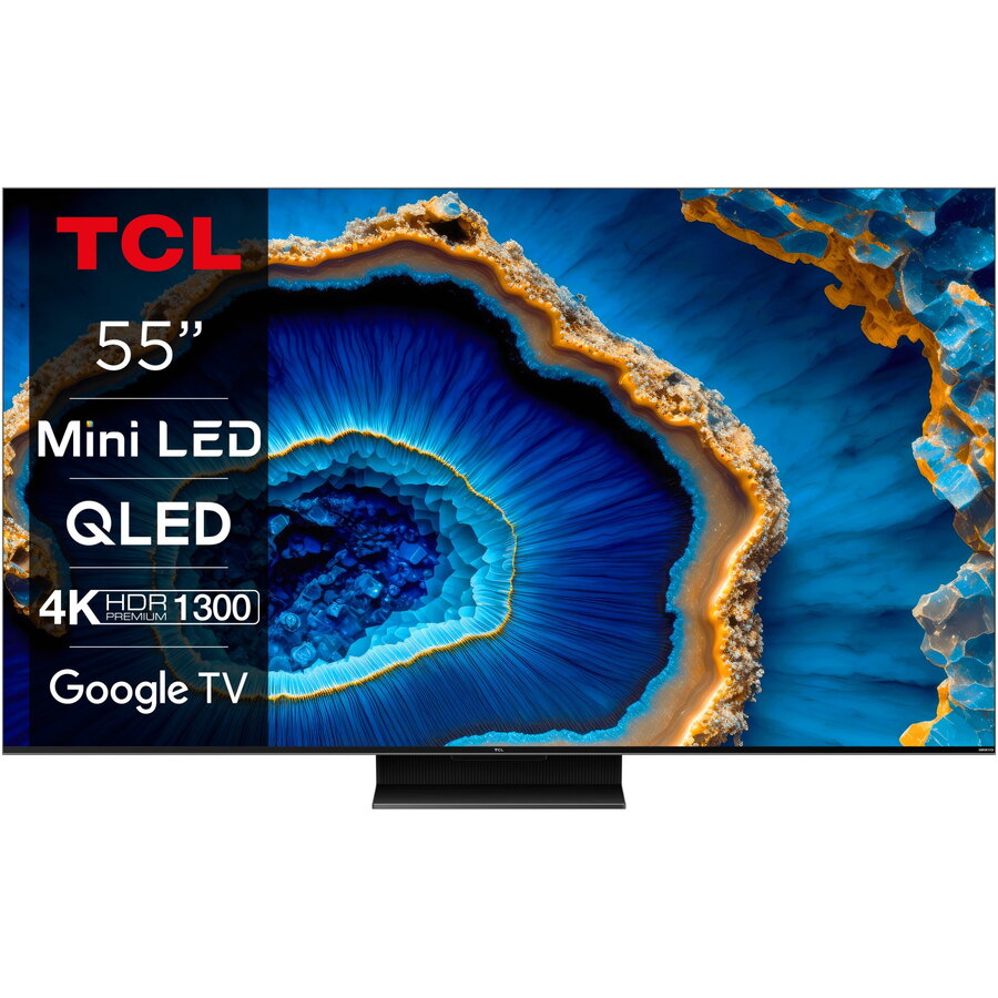 Televizor MiniLed TCL 55C805, 139 cm, Smart Google TV, 4K Ultra HD, 100hz, Clasa G