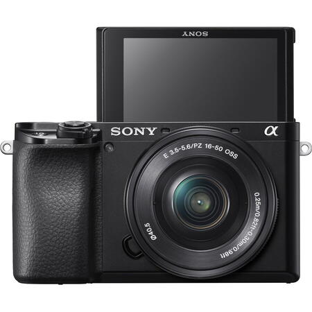 Aparat foto Mirrorless Sony Alpha A6100, 24.2MP, 4K, Negru + Obiectiv 16-50mm