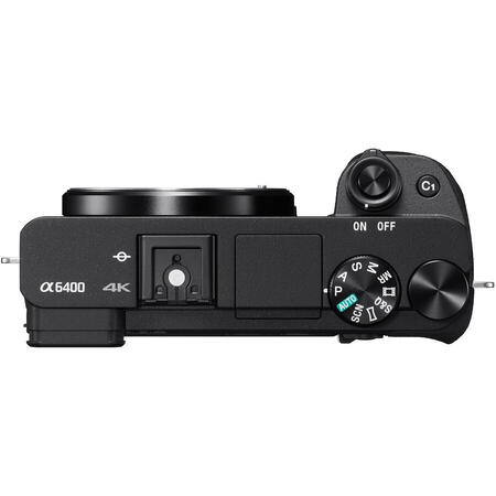 Aparat foto Mirrorless Sony Alpha A6400 LB, 24.2 MP, APS-C, E-mount, 4K HDR, 4D Focus, Time-lapse, ISO 100-32000, Negru + Obiectiv SELP1650 16-50 mm