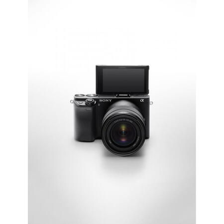 Aparat foto Mirrorless Sony Alpha A6400 LB, 24.2 MP, APS-C, E-mount, 4K HDR, 4D Focus, Time-lapse, ISO 100-32000, Negru + Obiectiv SELP1650 16-50 mm