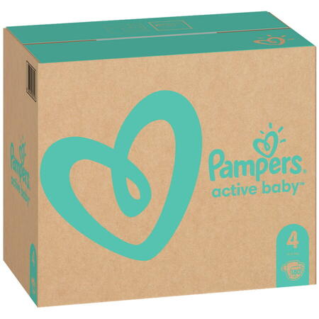 Scutece Pampers Active Baby XXL BOX, Marimea 4, 9 -14 kg, 180 buc