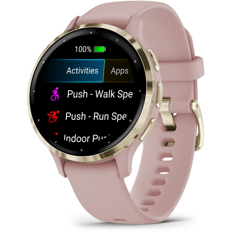 Ceas Smartwatch Garmin Venu 3s, Gps, Wi-fi, Curea Silicon, Pink Dawn/soft Gold