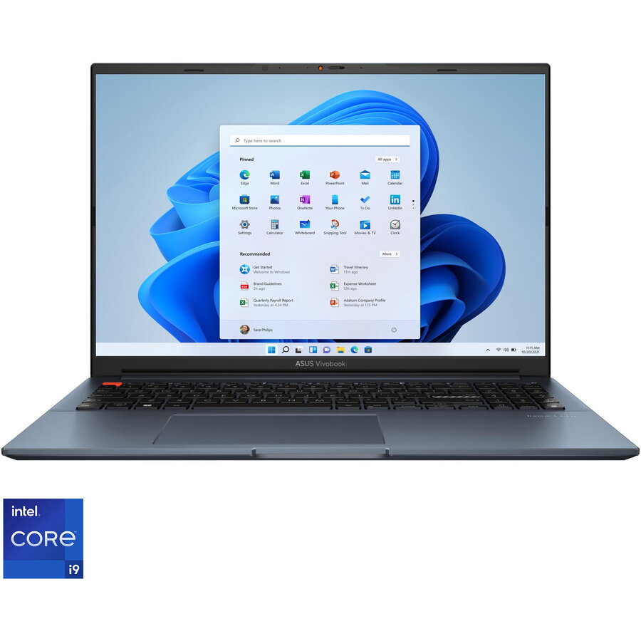 Laptop Asus Vivobook Pro 16 Oled K6602vu Cu Procesor Intel® Core™ I9-13900h Pana La 5.40 Ghz, 16, 3.2k, Oled, 16gb, 1tb Ssd, Intel® Iris Xe Graphics, Windows 11 Pro, Quiet Blue