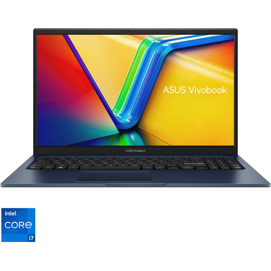 Laptop ASUS VivoBook 15 A1504ZA cu procesor Intel® Core™ i7-1255U pana la 4.7 GHz, 15.6, Full HD, IPS, 8GB, 512GB SSD, Intel® UHD Graphics, No OS, Quiet Blue