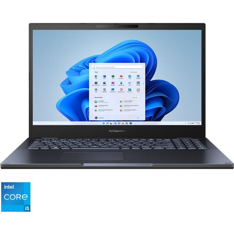 Laptop Asus 15.6&#039;&#039; Expertbook B2 B2502cba, Fhd, Procesor Intel® Core™ I5-1240p (12m Cache, Up To 4.40 Ghz), 8gb Ddr4, 256gb Ssd, Intel Iris Xe, No Os, Star Black