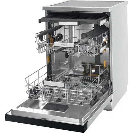 Masina de spalat vase Whirlpool W7F HS51 X, 15 seturi, 8 programe, Tehnologia Al-6lea Simt, NaturalDry, PowerCleanPro, Clasa B, Pornire cu intarziere, FlexiSpace, 60 cm, Inox