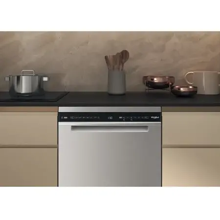 Masina de spalat vase Whirlpool W7F HS51 X, 15 seturi, 8 programe, Tehnologia Al-6lea Simt, NaturalDry, PowerCleanPro, Clasa B, Pornire cu intarziere, FlexiSpace, 60 cm, Inox