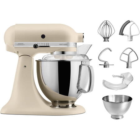 Mixer cu bol KitchenAid Artisan 5KSM175PSEFL, 300W, 4.8L, Fresh Linen